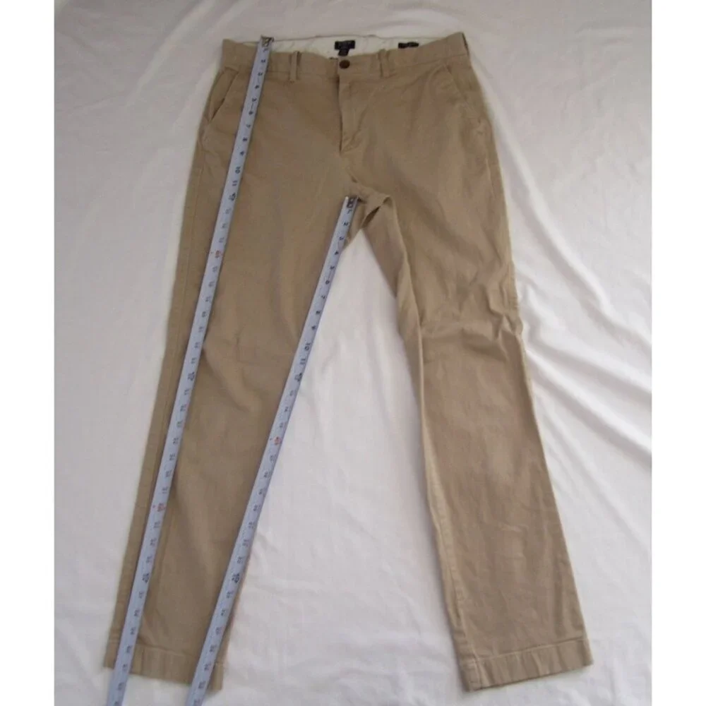 Men'sJ Crew Flex Athletic Slim Brown Pants Sz W33, L30 (MP415)